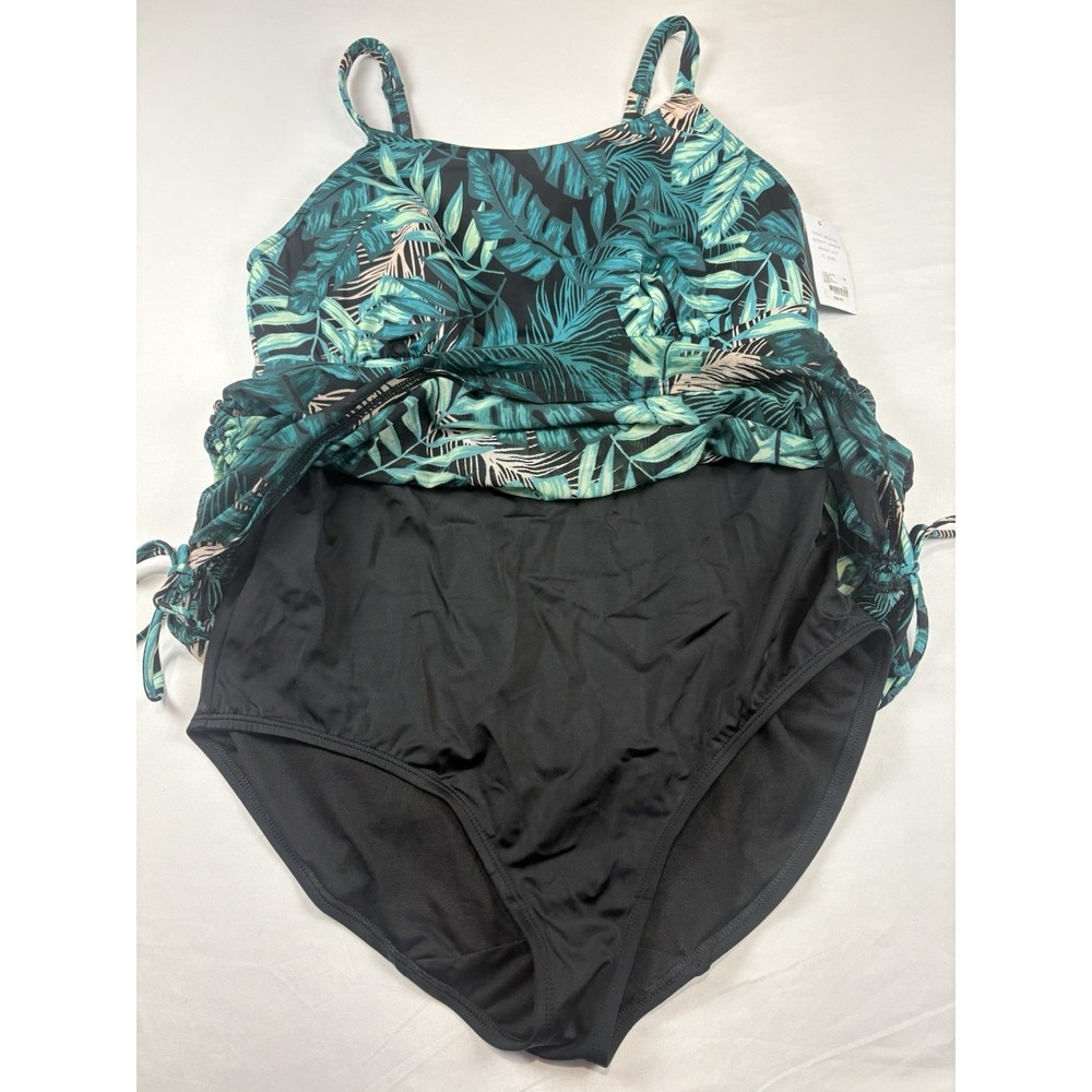 NWT Swim By Cacique Lightly Lined No Wire One Piece Swim Dress Suit Size 16 - Picture 2 of 13
